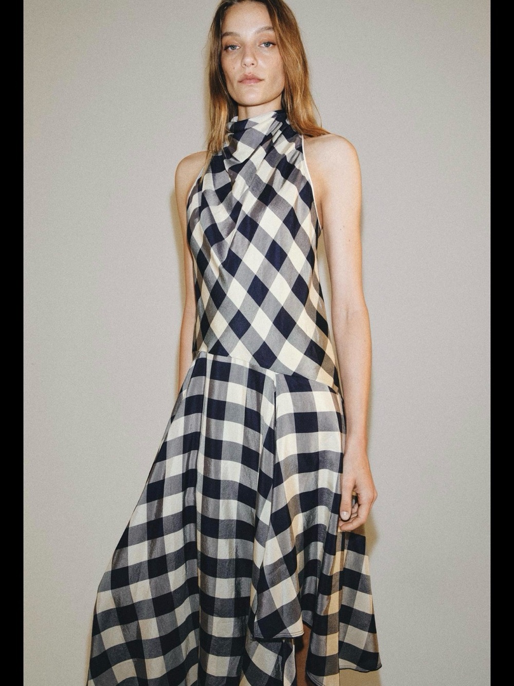ZARA - ZW COLLECTION NWT ❗️PLAID HALTER DRESS